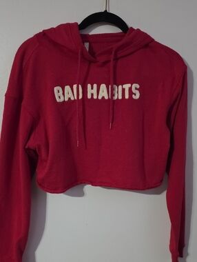 'Bad Habits' Cropped Hoodie - Size S